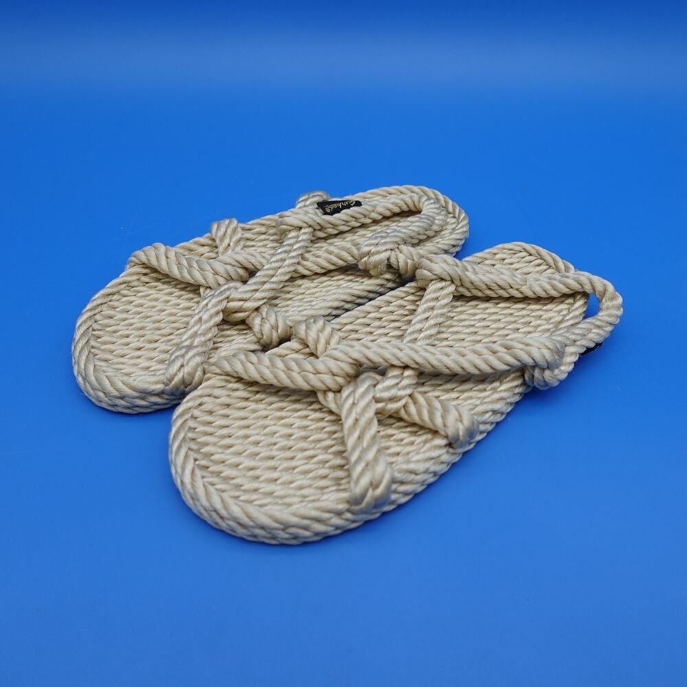Rope Sandals Women's Barbados Size 6 Beige Poly Beach Shoes NWT